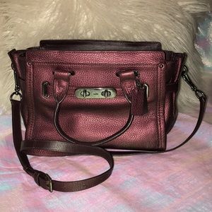 Coach Swagger Crossbody Satchel - Metallic Cherry Red Gently Loved shape!